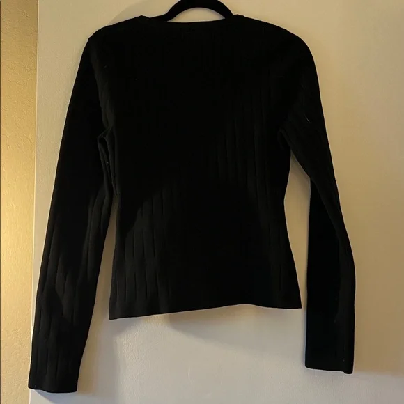 Wilford Ribbed Zip-Up Sweater Top in Black - S